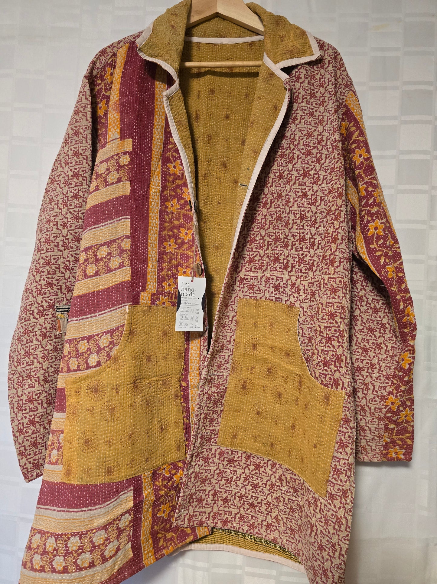 One-Of -A -Kind Reversible Hand Quilted Patchwork Jacket- COAT Sample