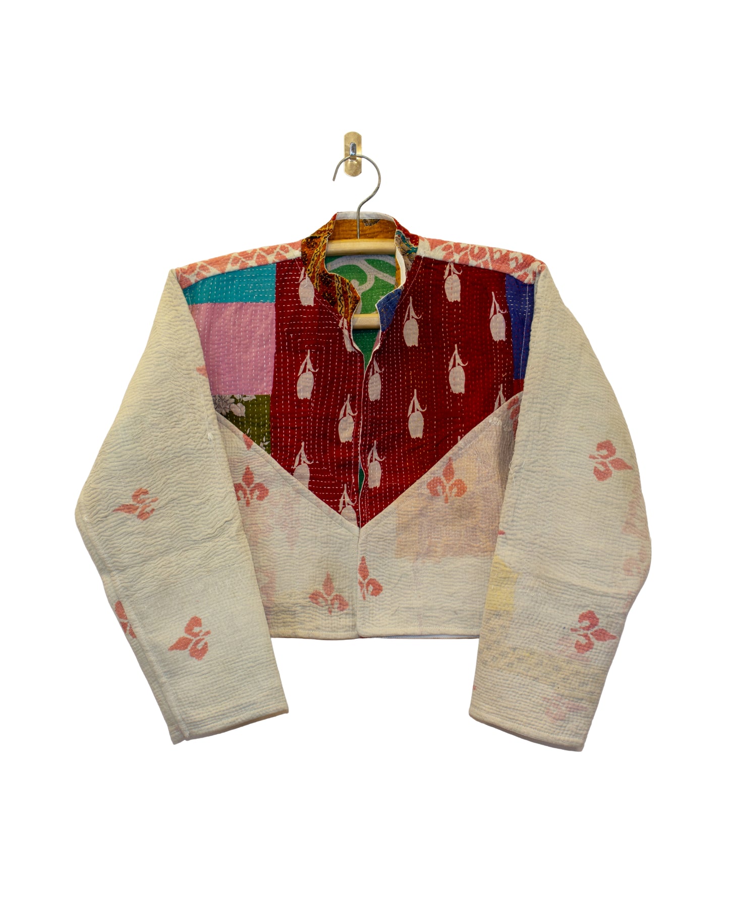One-Of -A -Kind Reversible Cropped Quilted Patchwork Jacket
