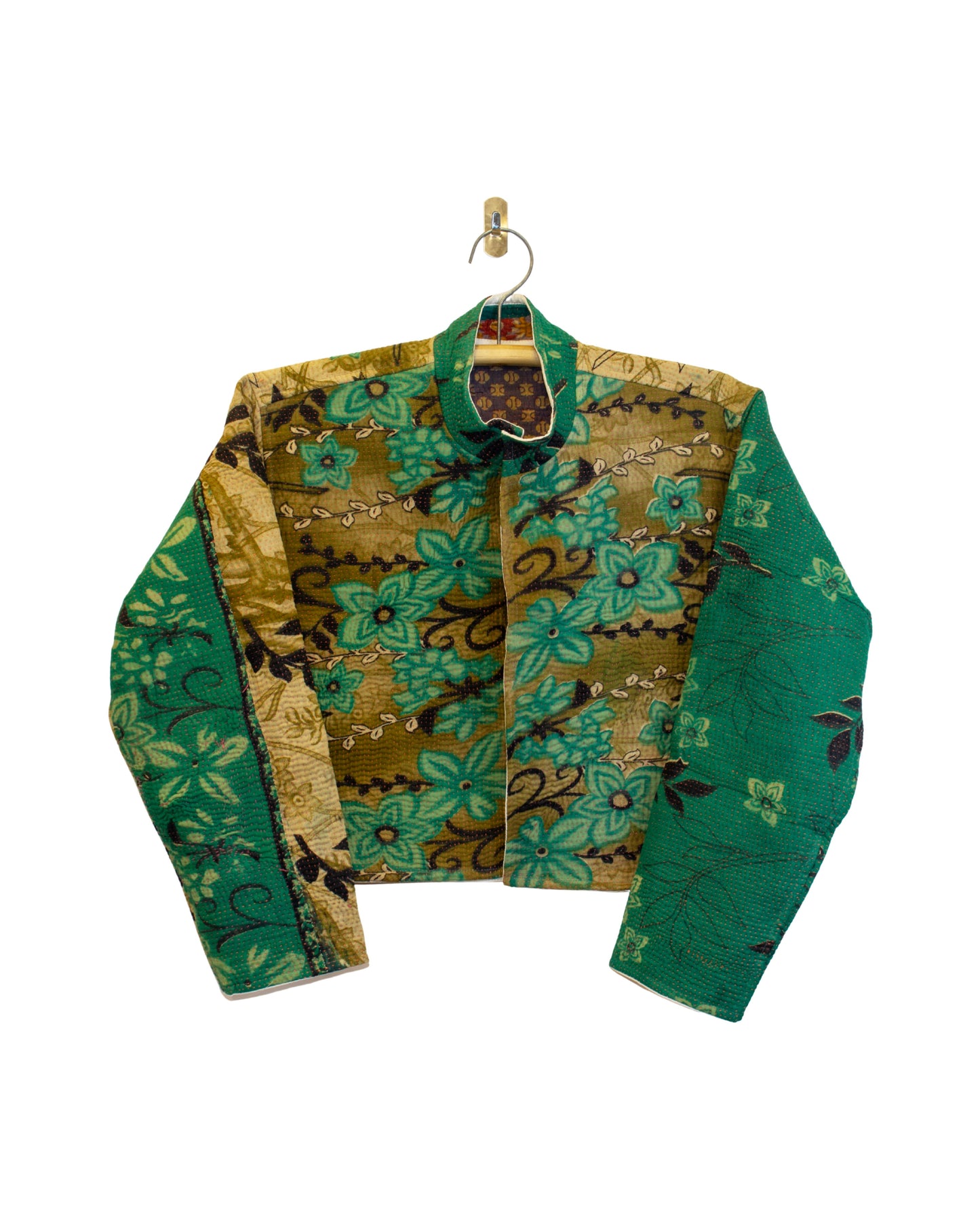 One-Of -A -Kind Reversible Cropped Quilted Patchwork Jacket