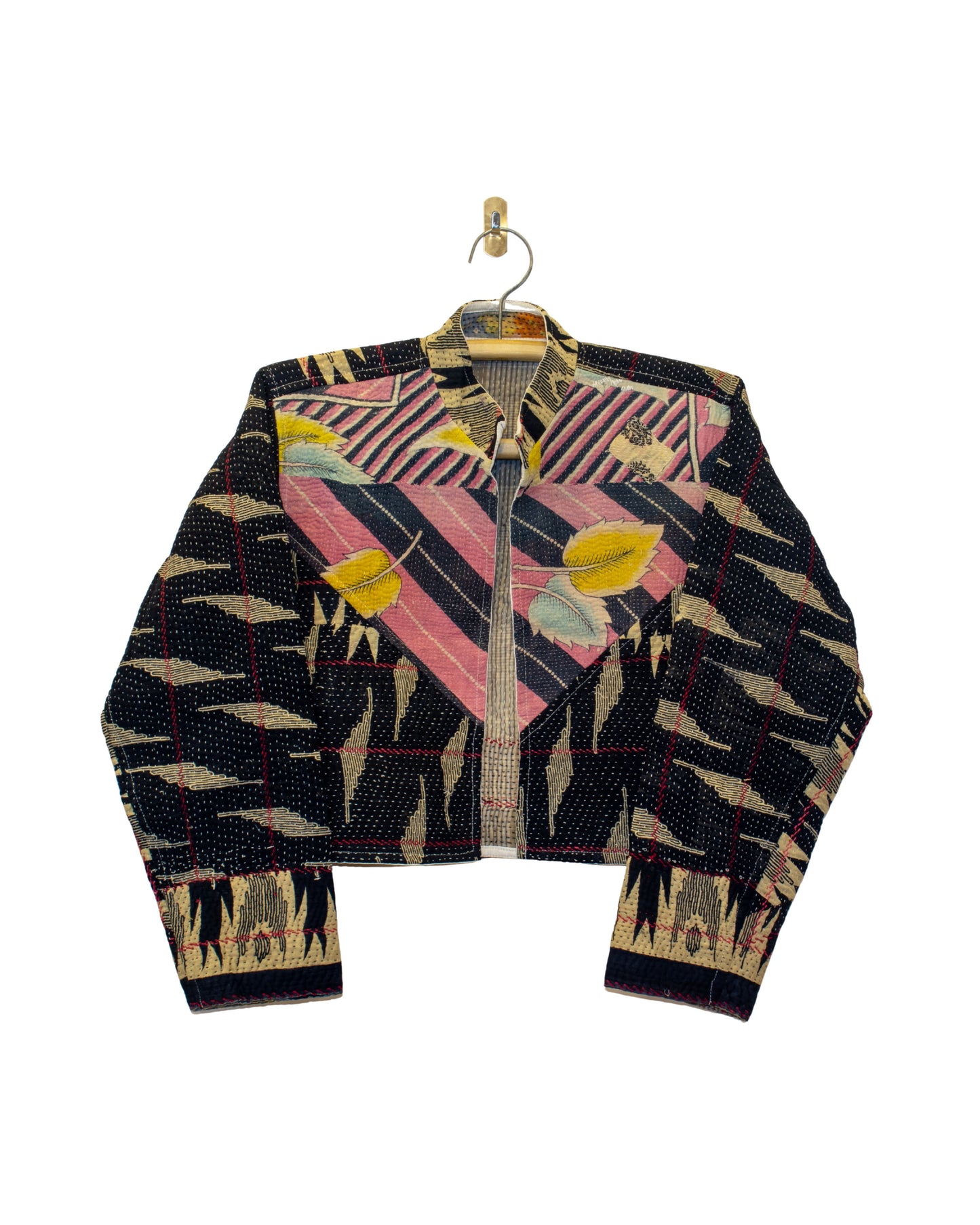 One-Of -A -Kind Reversible Cropped Quilted Patchwork Jacket