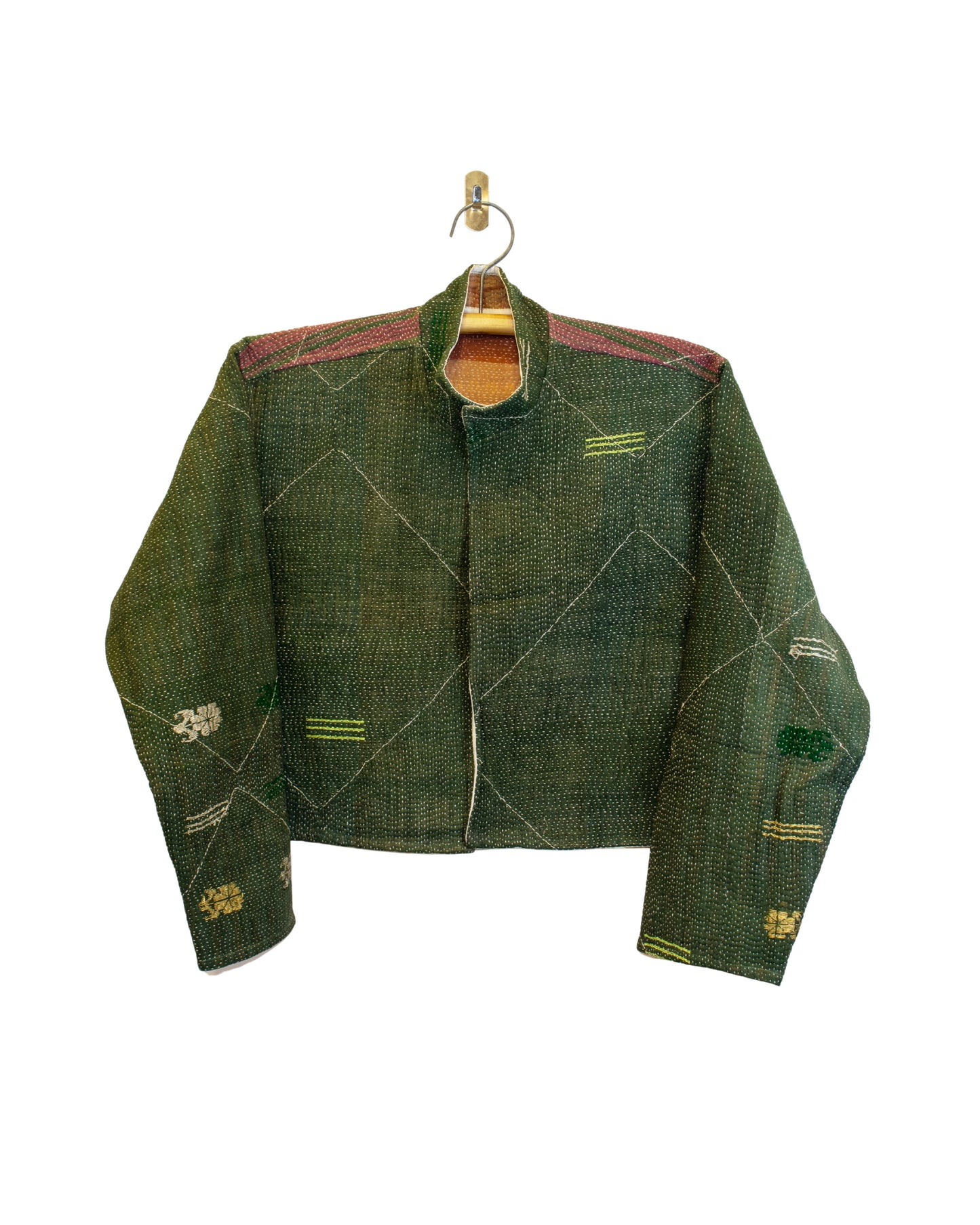 One-Of -A -Kind Reversible Cropped Quilted Patchwork Jacket