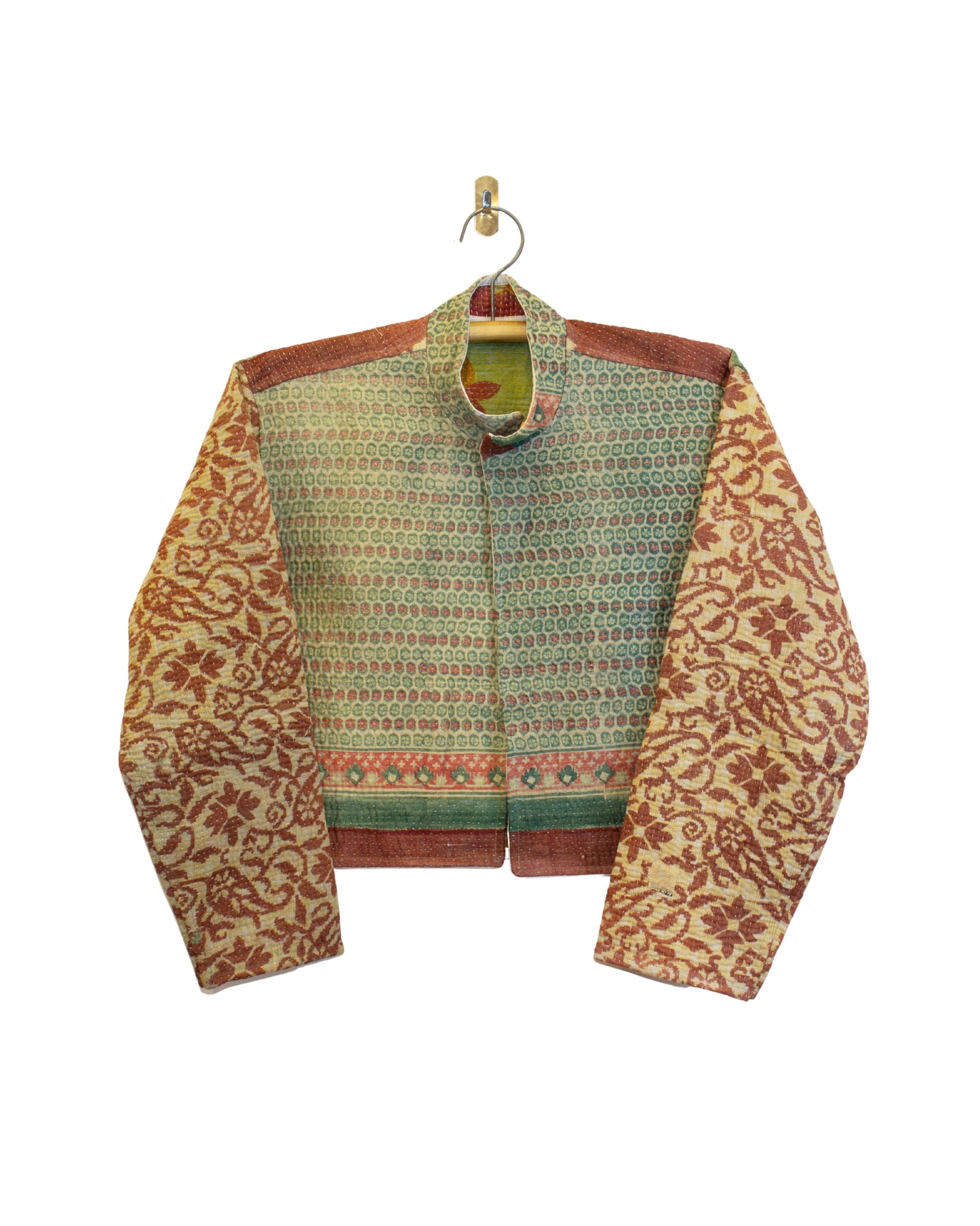 One-Of -A -Kind Reversible Cropped Quilted Patchwork Jacket