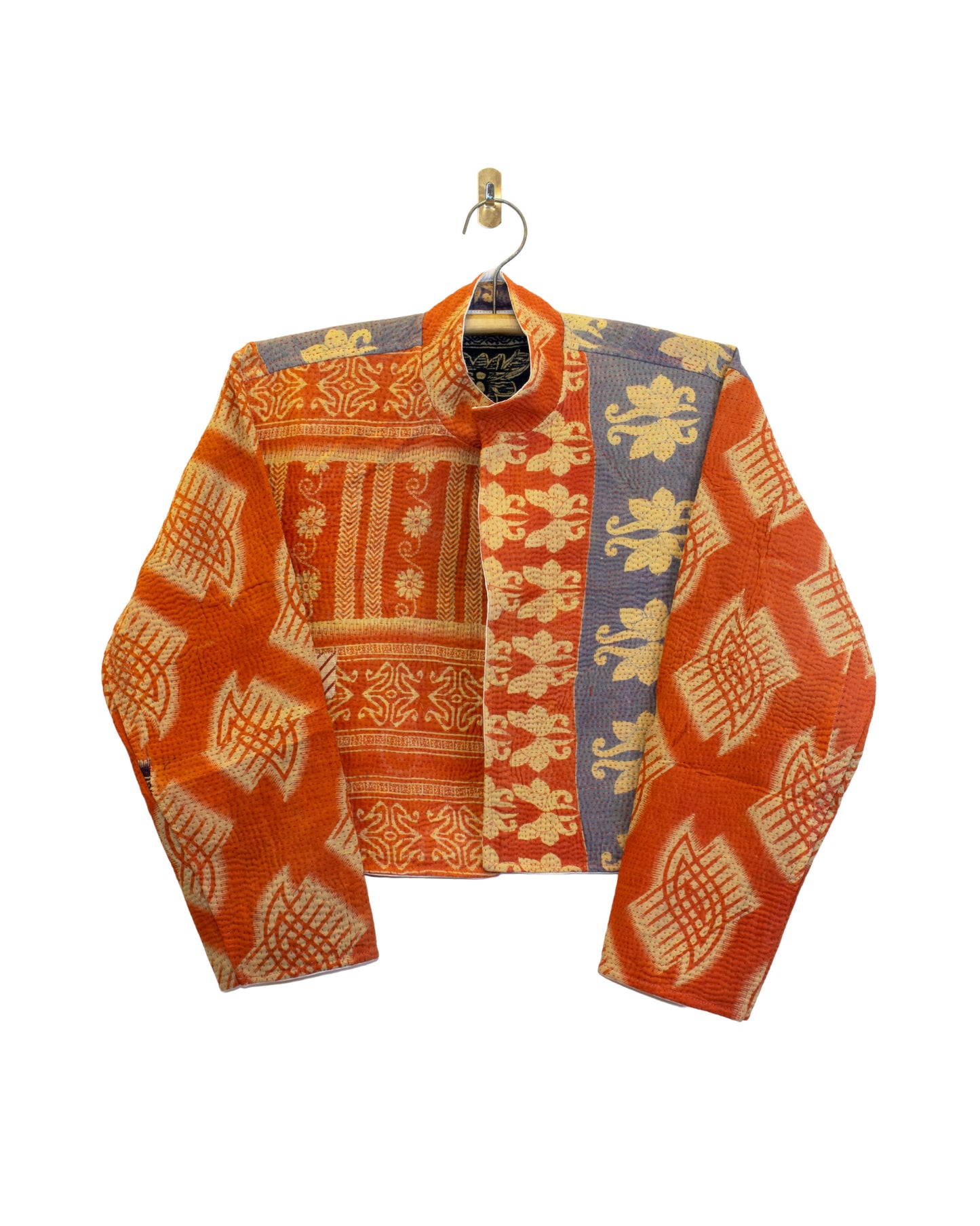 One-Of -A -Kind Reversible Cropped Quilted Patchwork Jacket