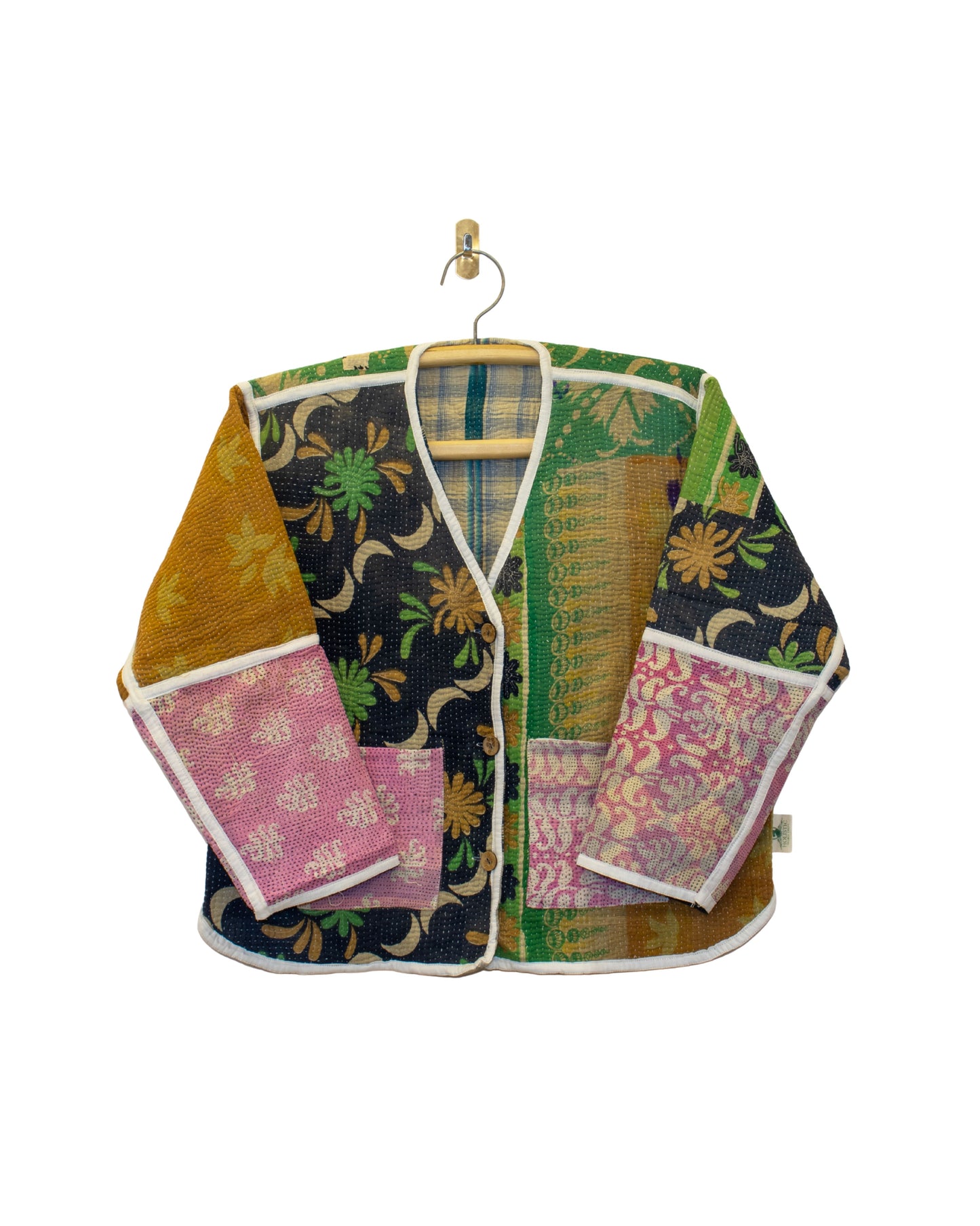 One-Of -A -Kind Reversible Hand Quilted Jacket- Cardigan Style