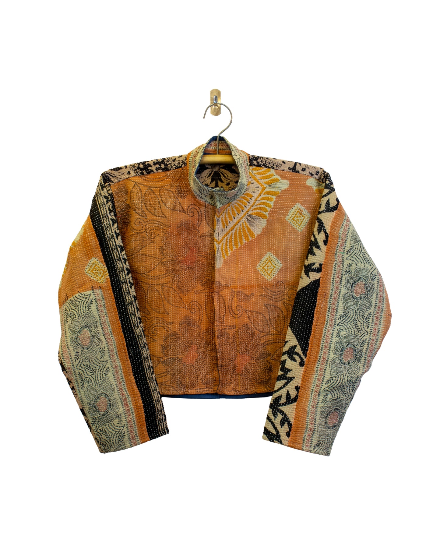 One-Of -A -Kind Reversible Cropped Quilted Patchwork Jacket