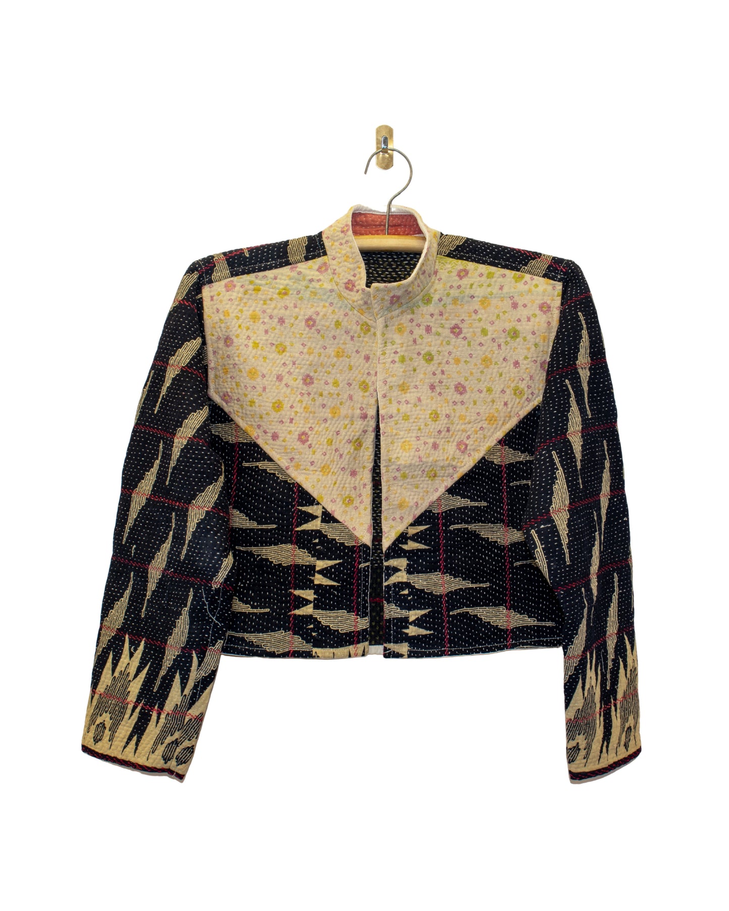 One-Of -A -Kind Reversible Cropped Quilted Patchwork Jacket