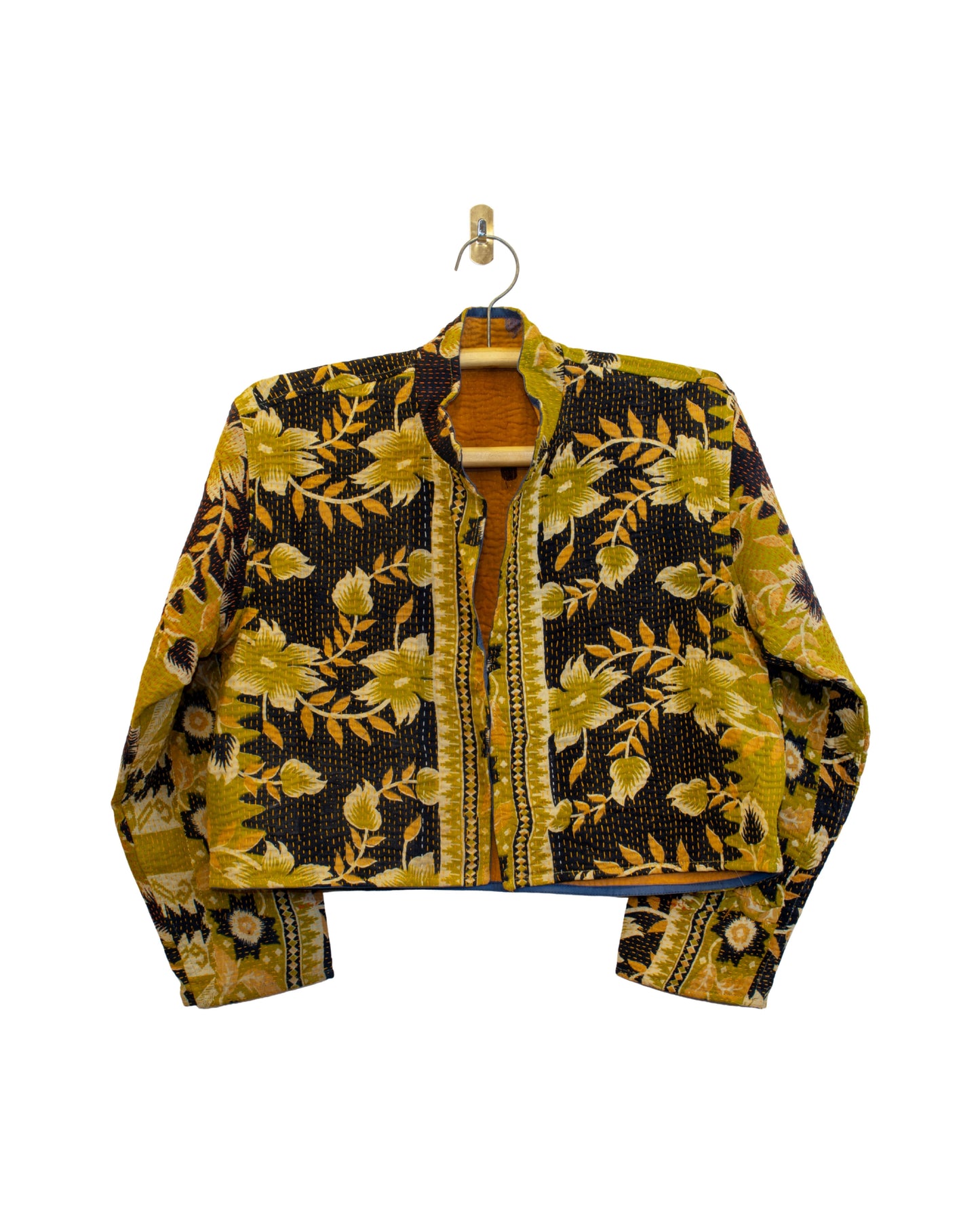 One-Of -A -Kind Reversible Cropped Quilted Patchwork Jacket