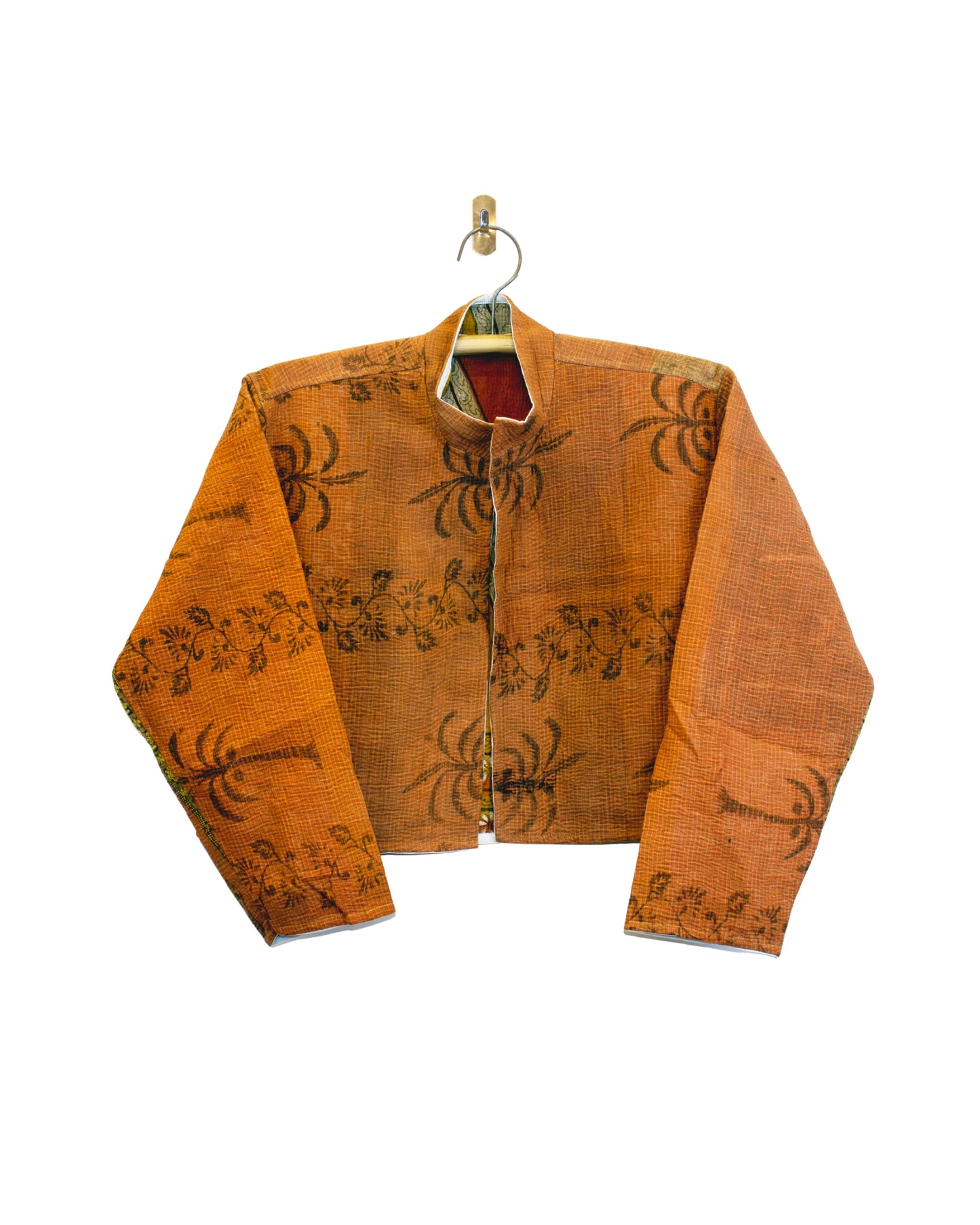 One-Of -A -Kind Reversible Cropped Quilted Patchwork Jacket
