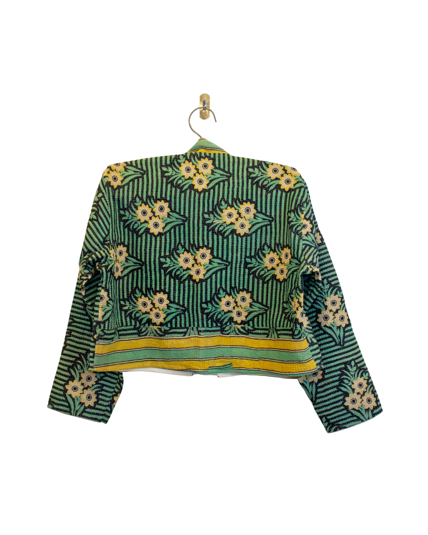 One-Of -A -Kind Reversible Cropped Quilted Patchwork Jacket