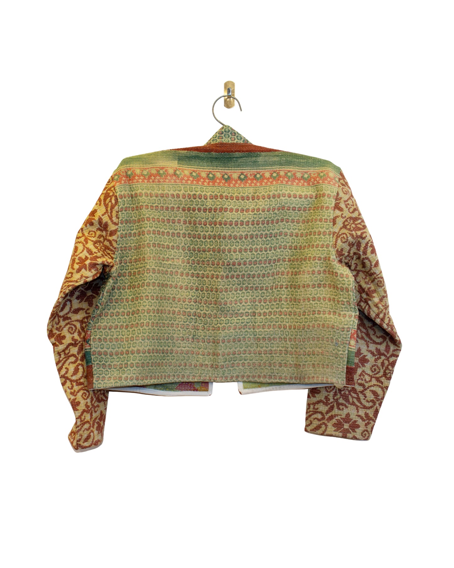 One-Of -A -Kind Reversible Cropped Quilted Patchwork Jacket