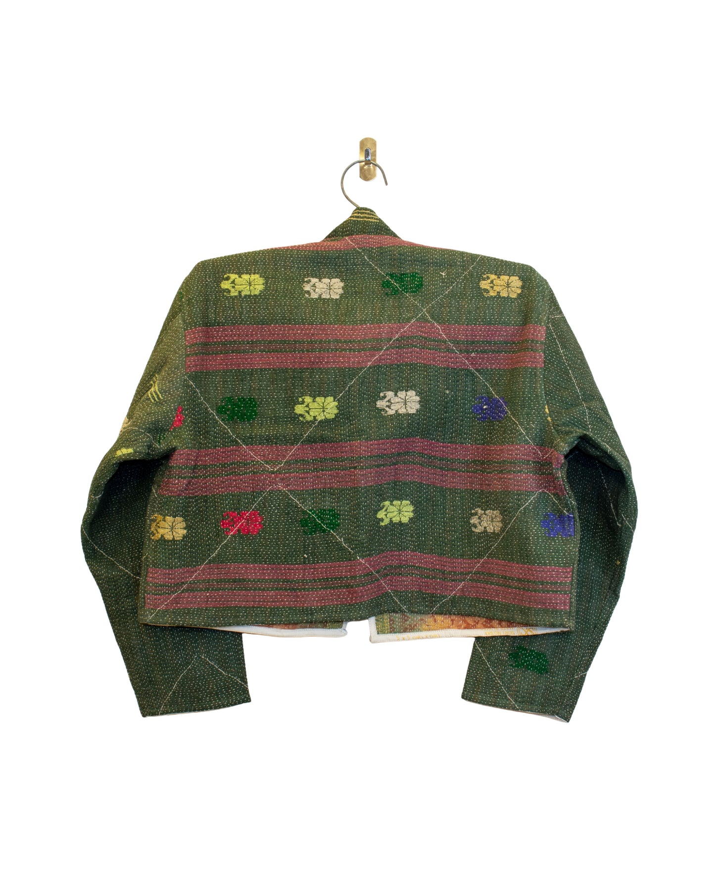 One-Of -A -Kind Reversible Cropped Quilted Patchwork Jacket