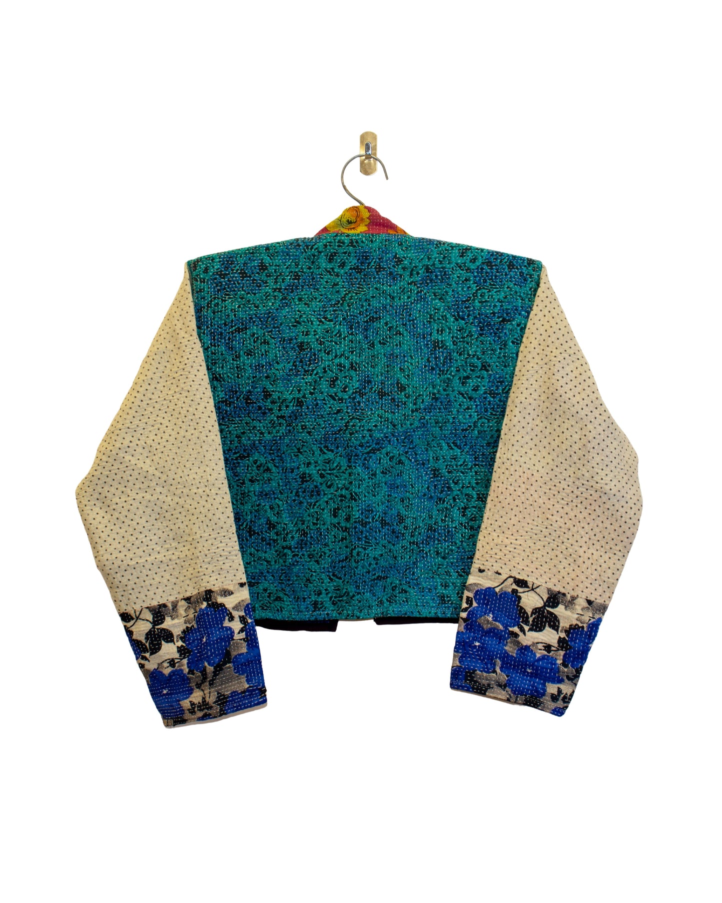 One-Of -A -Kind Reversible Cropped Quilted Patchwork Jacket