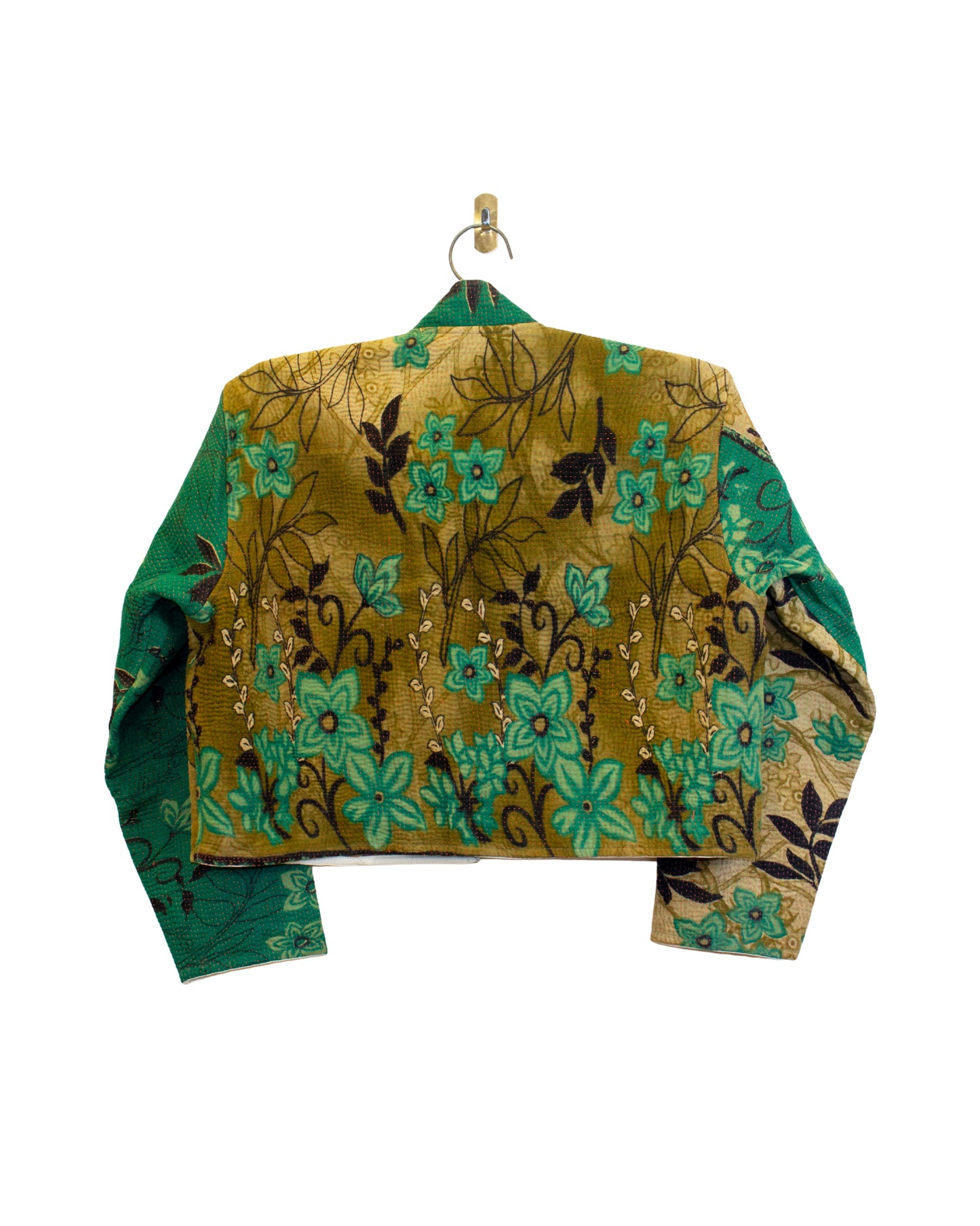 One-Of -A -Kind Reversible Cropped Quilted Patchwork Jacket
