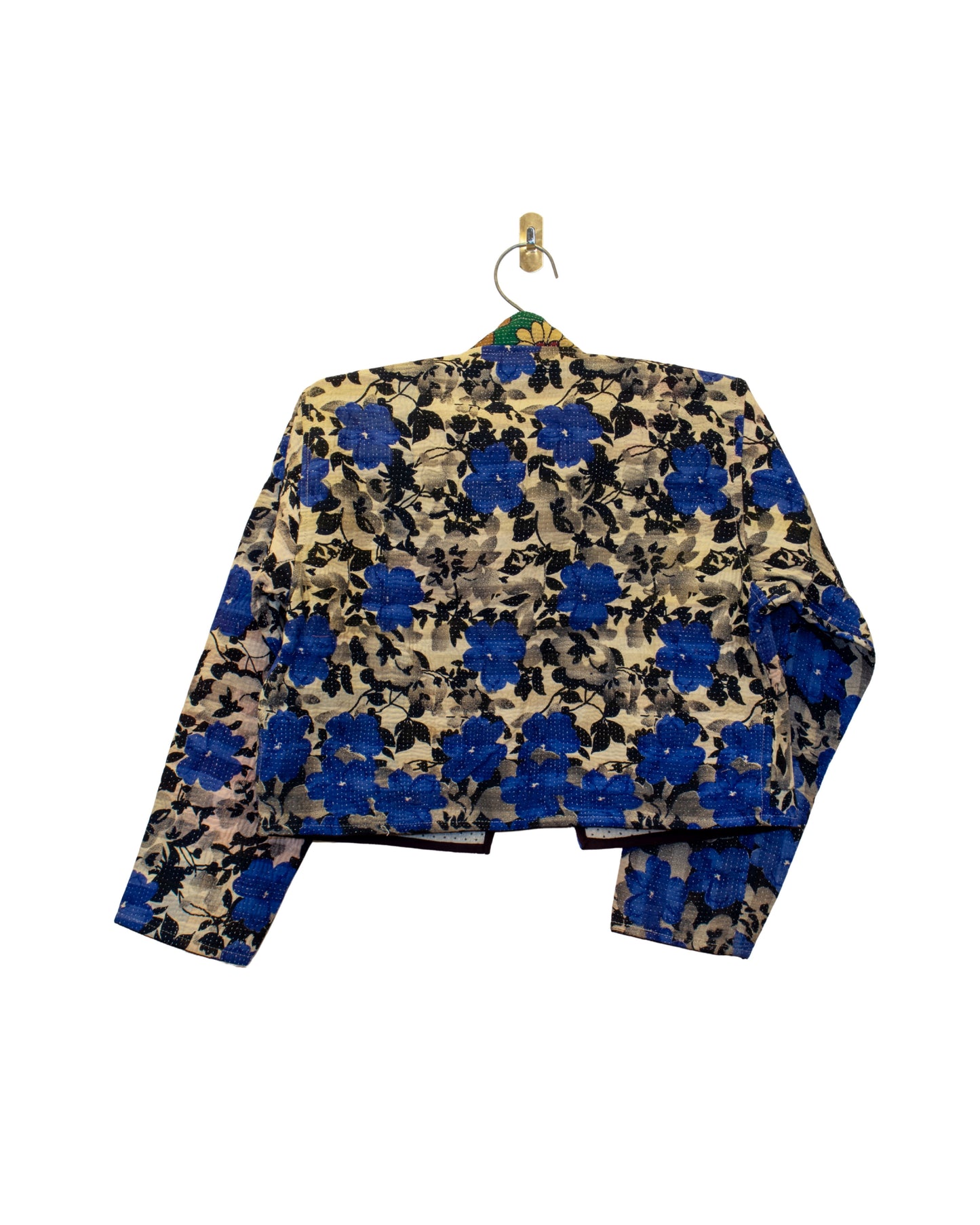 One-Of -A -Kind Reversible Cropped Quilted Patchwork Jacket