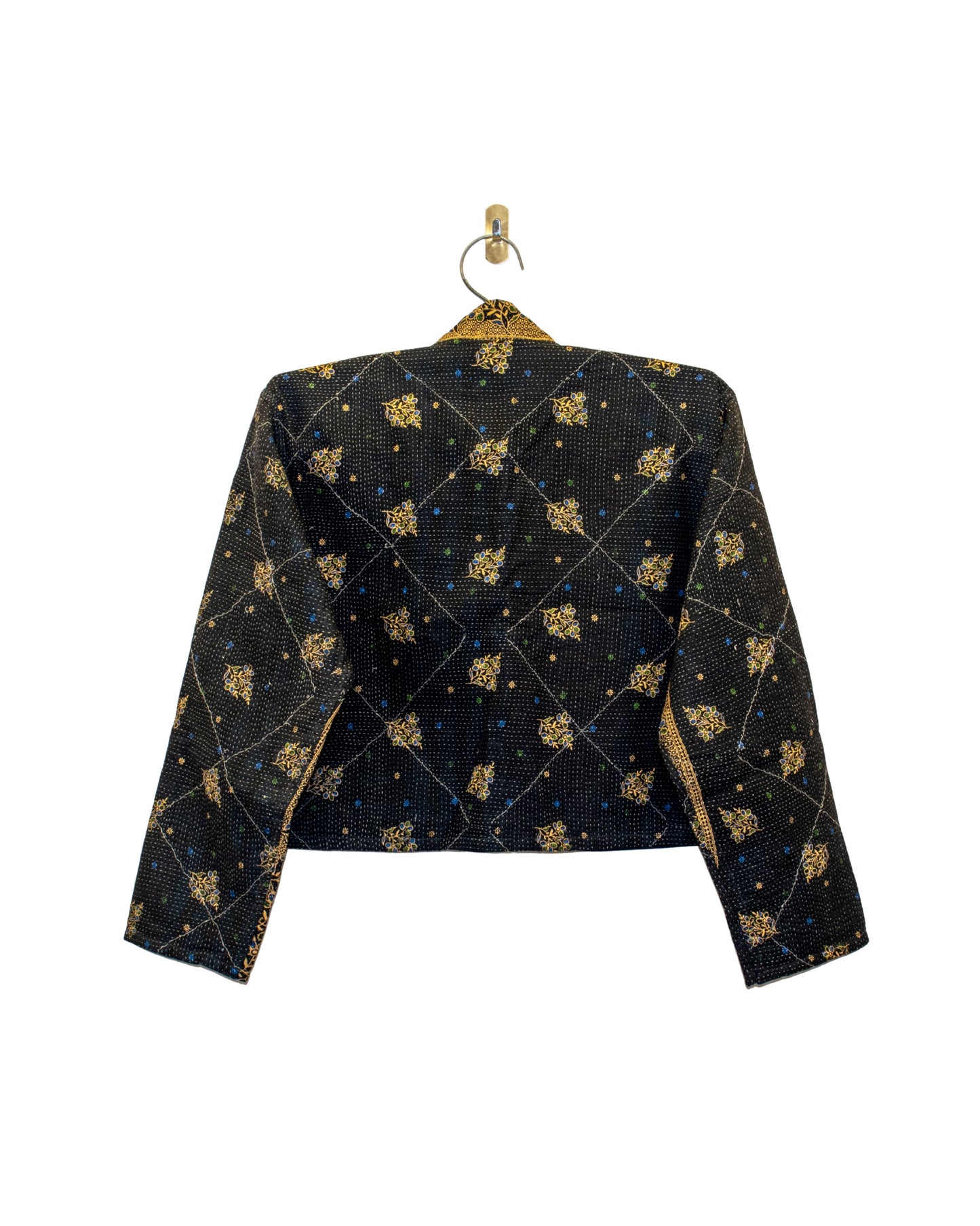 One-Of -A -Kind Reversible Cropped Quilted Patchwork Jacket