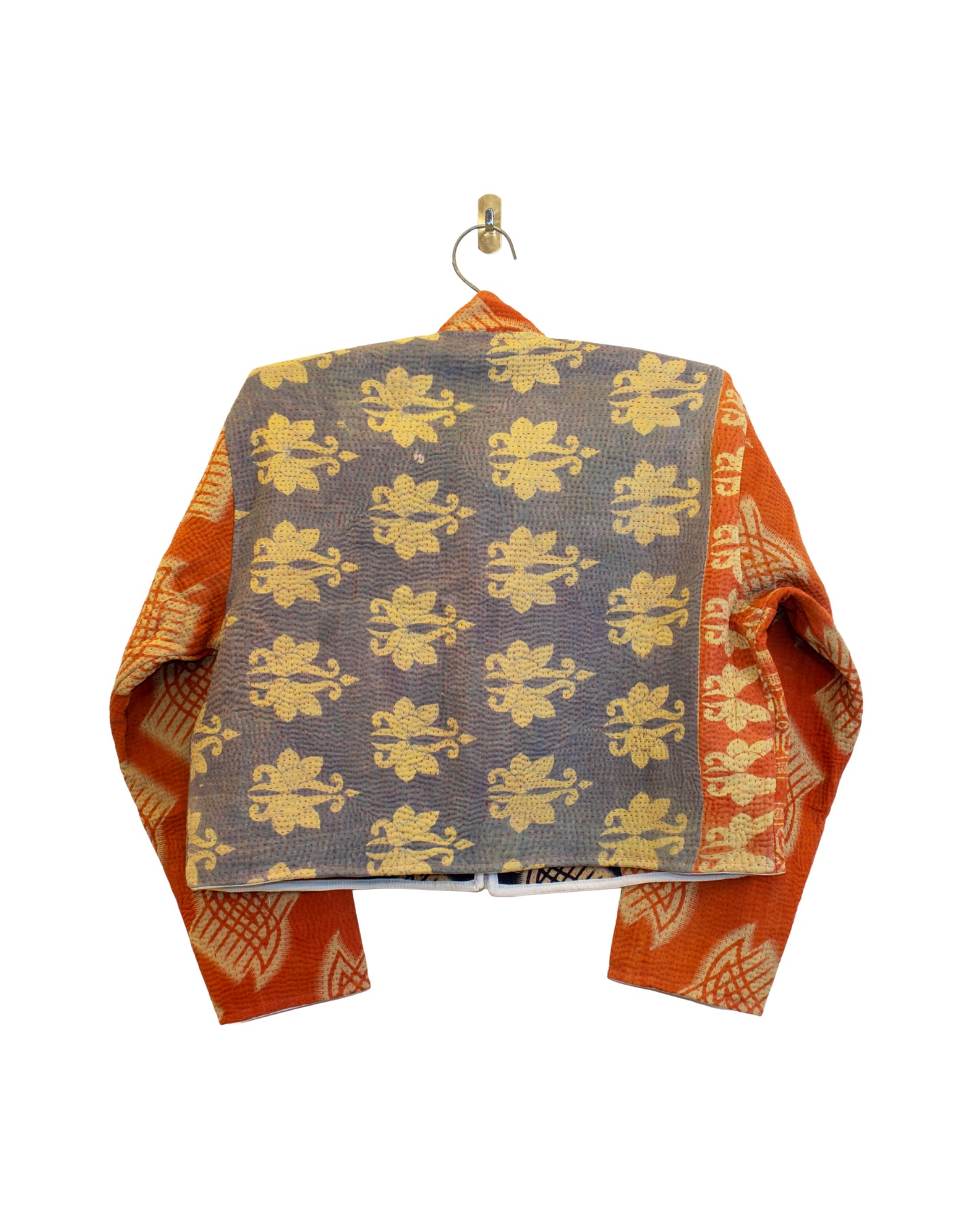 One-Of -A -Kind Reversible Cropped Quilted Patchwork Jacket