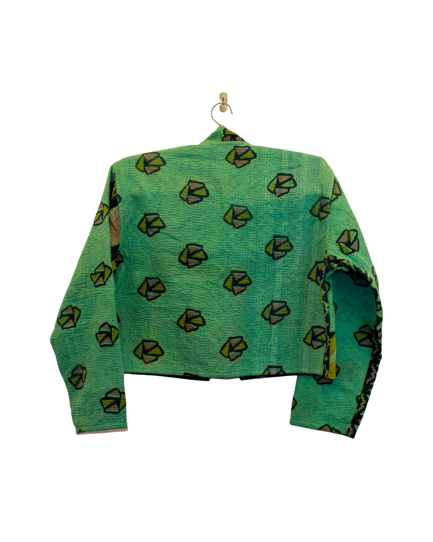 One-Of -A -Kind Reversible Cropped Quilted Patchwork Jacket