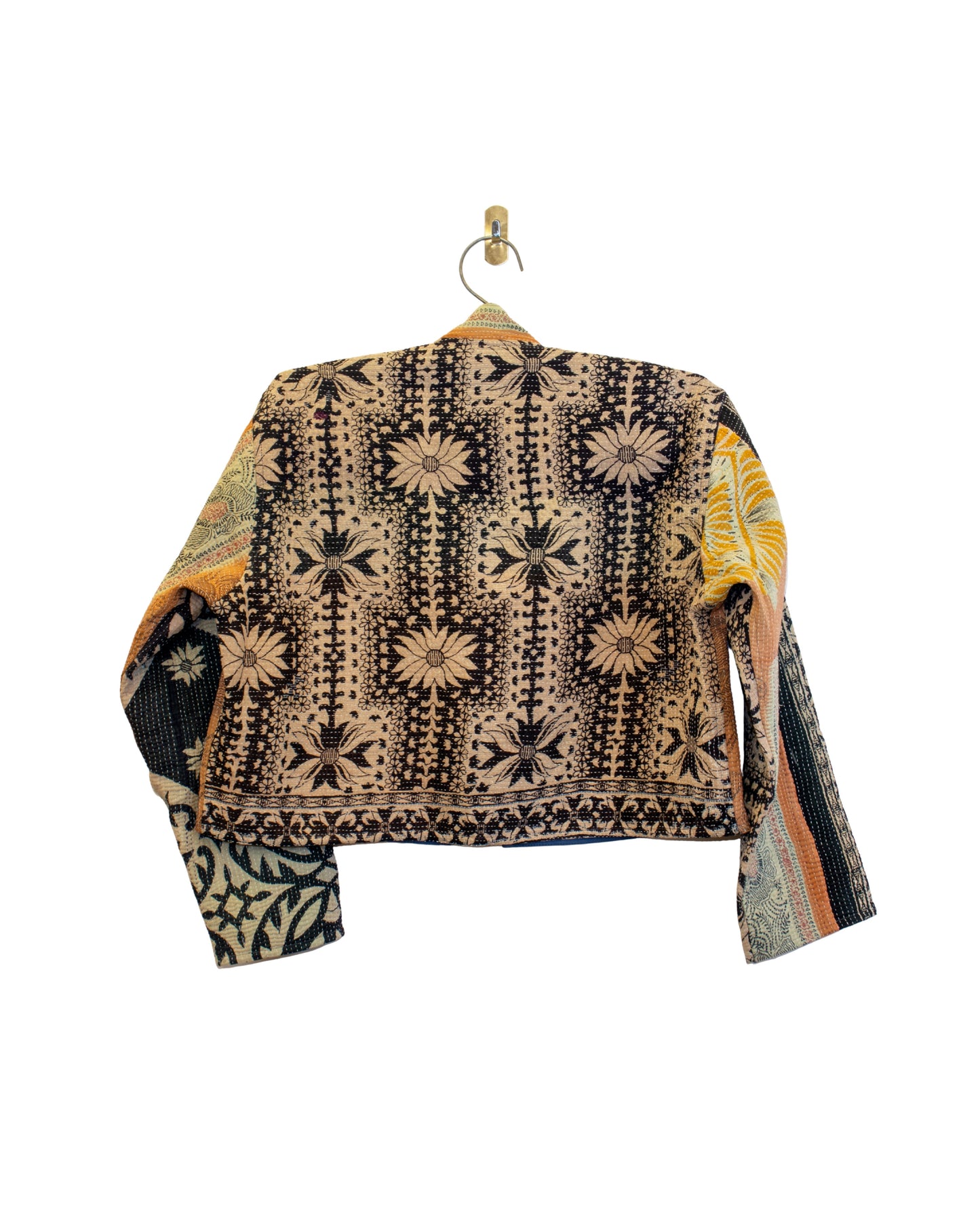 One-Of -A -Kind Reversible Cropped Quilted Patchwork Jacket