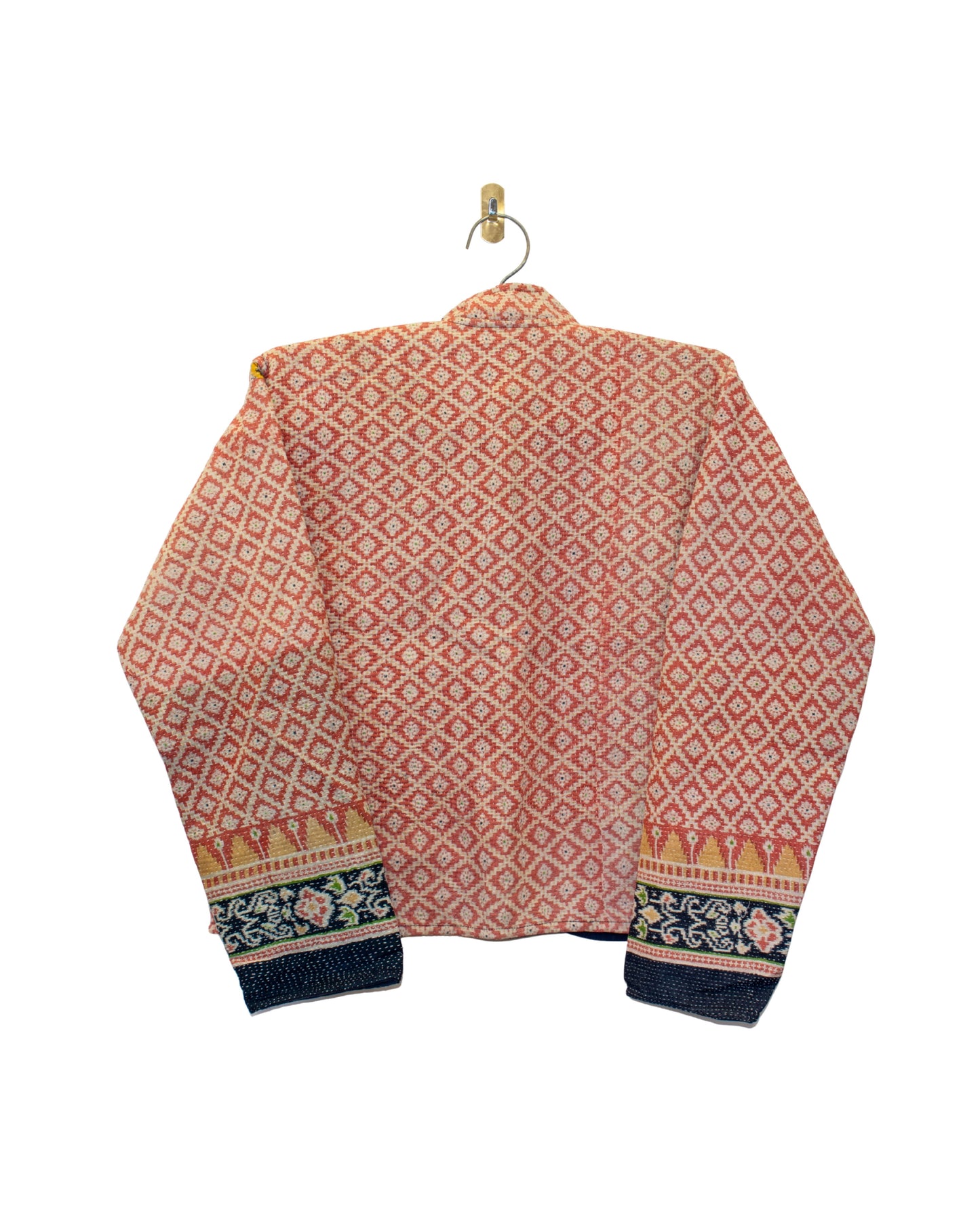 One-Of -A -Kind Reversible Hand Quilted Jacket- Short Stand Collar Style
