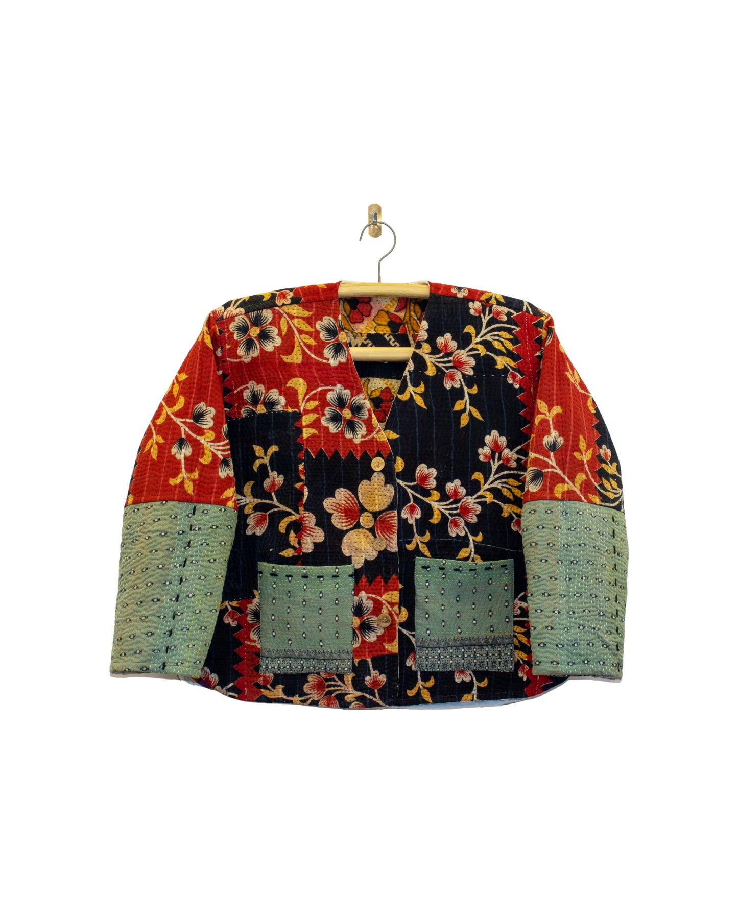 One-Of -A -Kind Reversible Hand Quilted Jacket- Cardigan Style