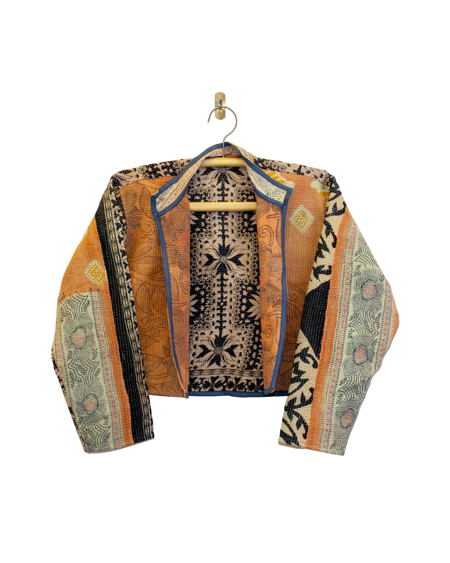 One-Of -A -Kind Reversible Cropped Quilted Patchwork Jacket