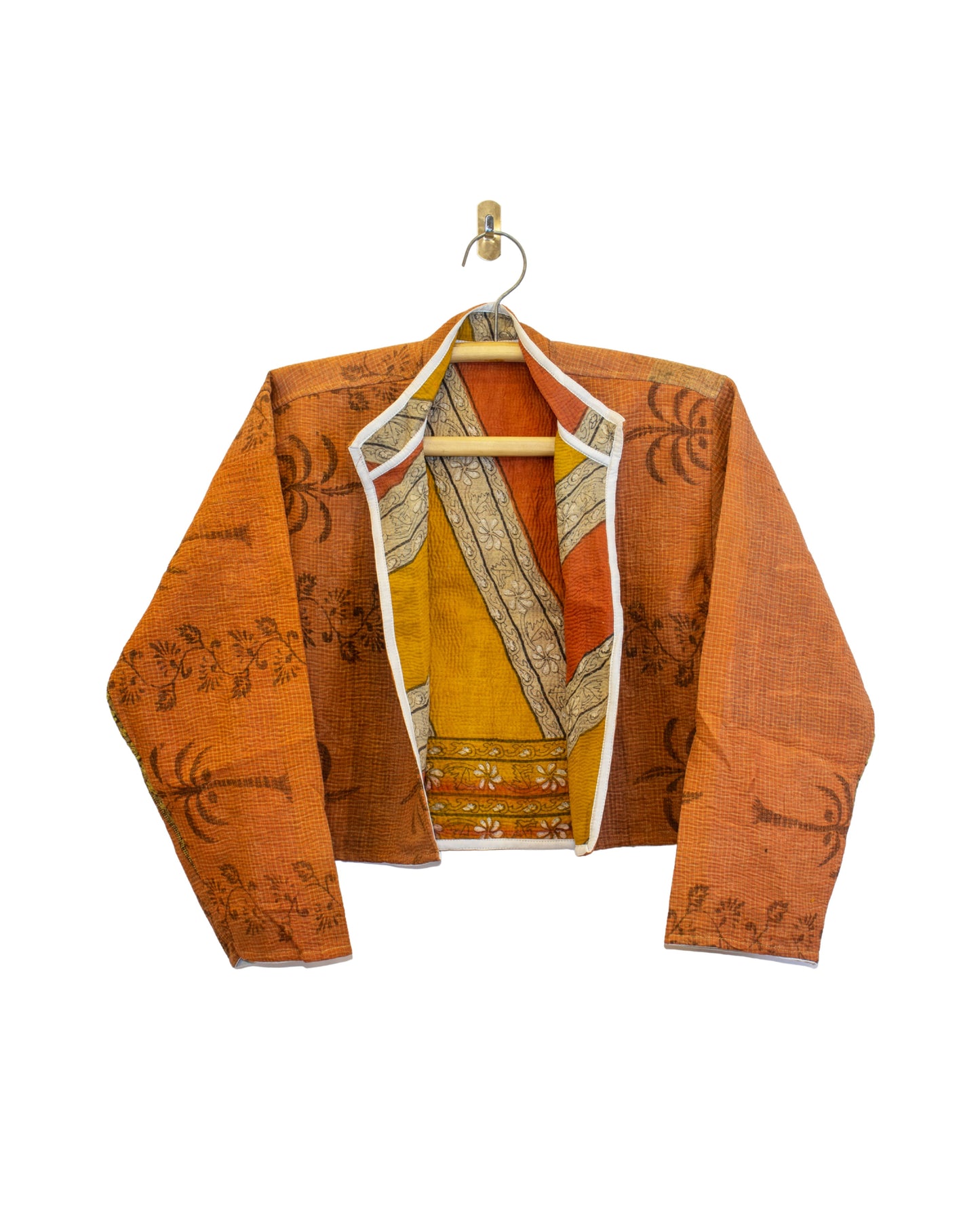 One-Of -A -Kind Reversible Cropped Quilted Patchwork Jacket