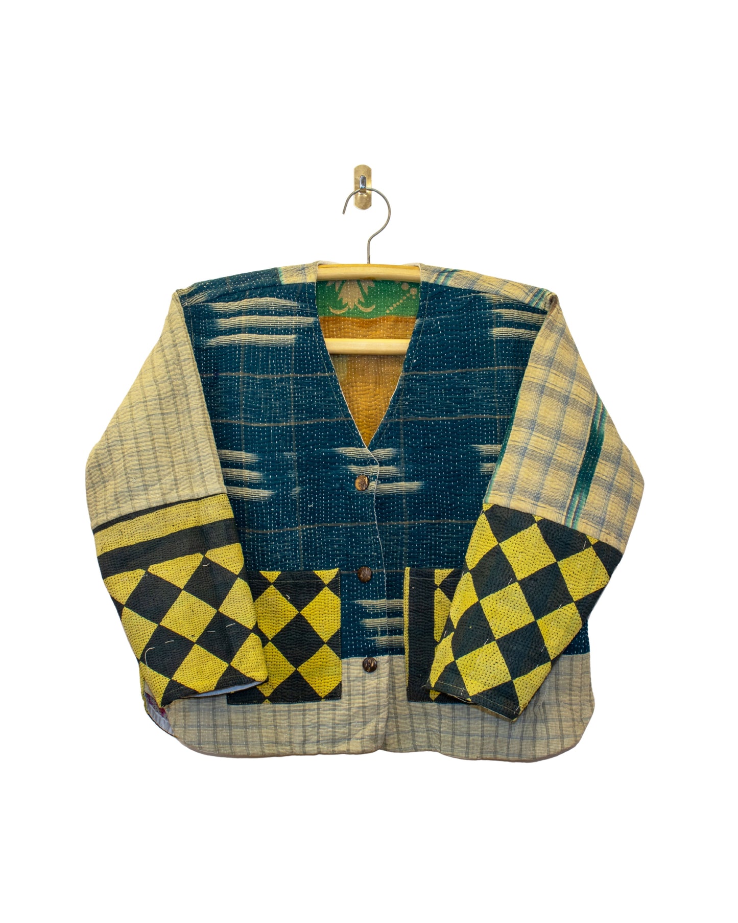 One-Of -A -Kind Reversible Hand Quilted Jacket- Cardigan Style