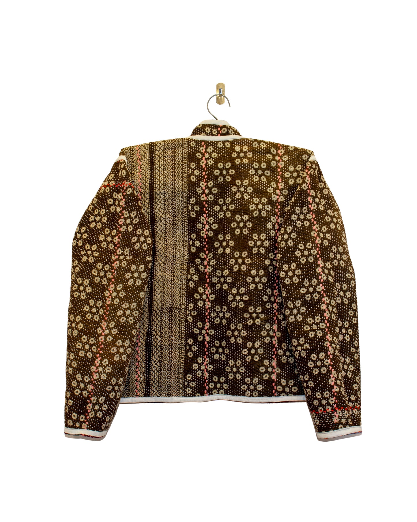 One-Of -A -Kind Reversible Hand Quilted Jacket- Short Stand Collar Style