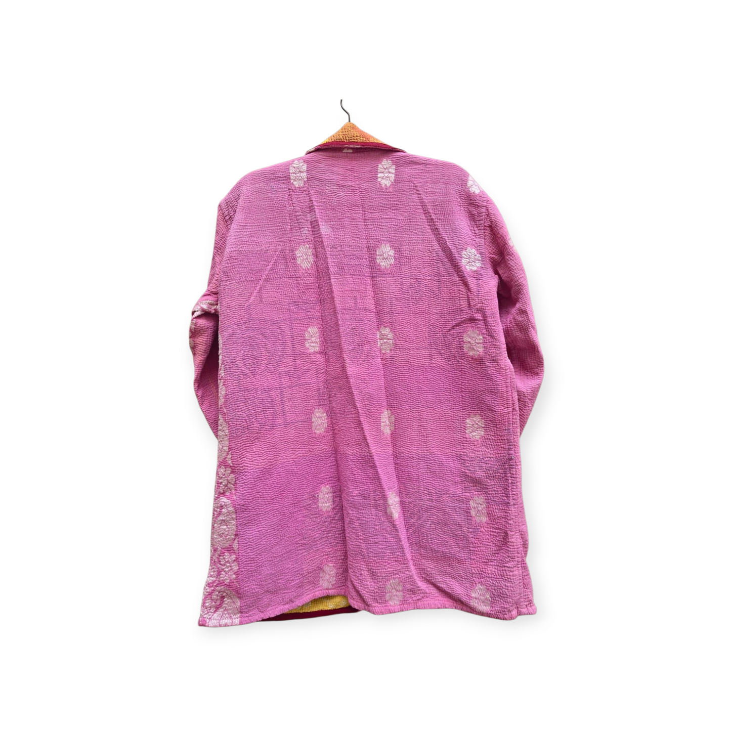 One-Of -A -Kind Reversible Hand Quilted COAT style Jacket- Medium Large