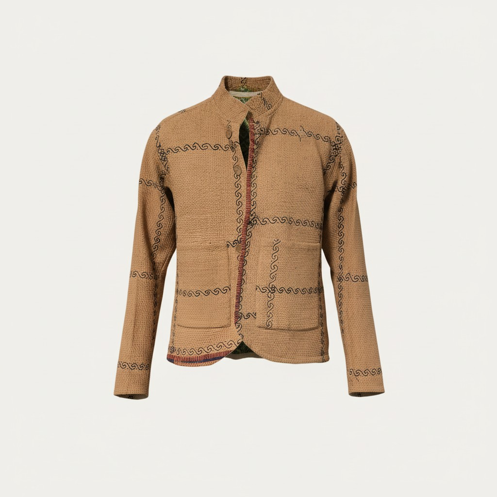 One-Of -A -Kind Reversible Blazer Style Hand Stitched Jacket