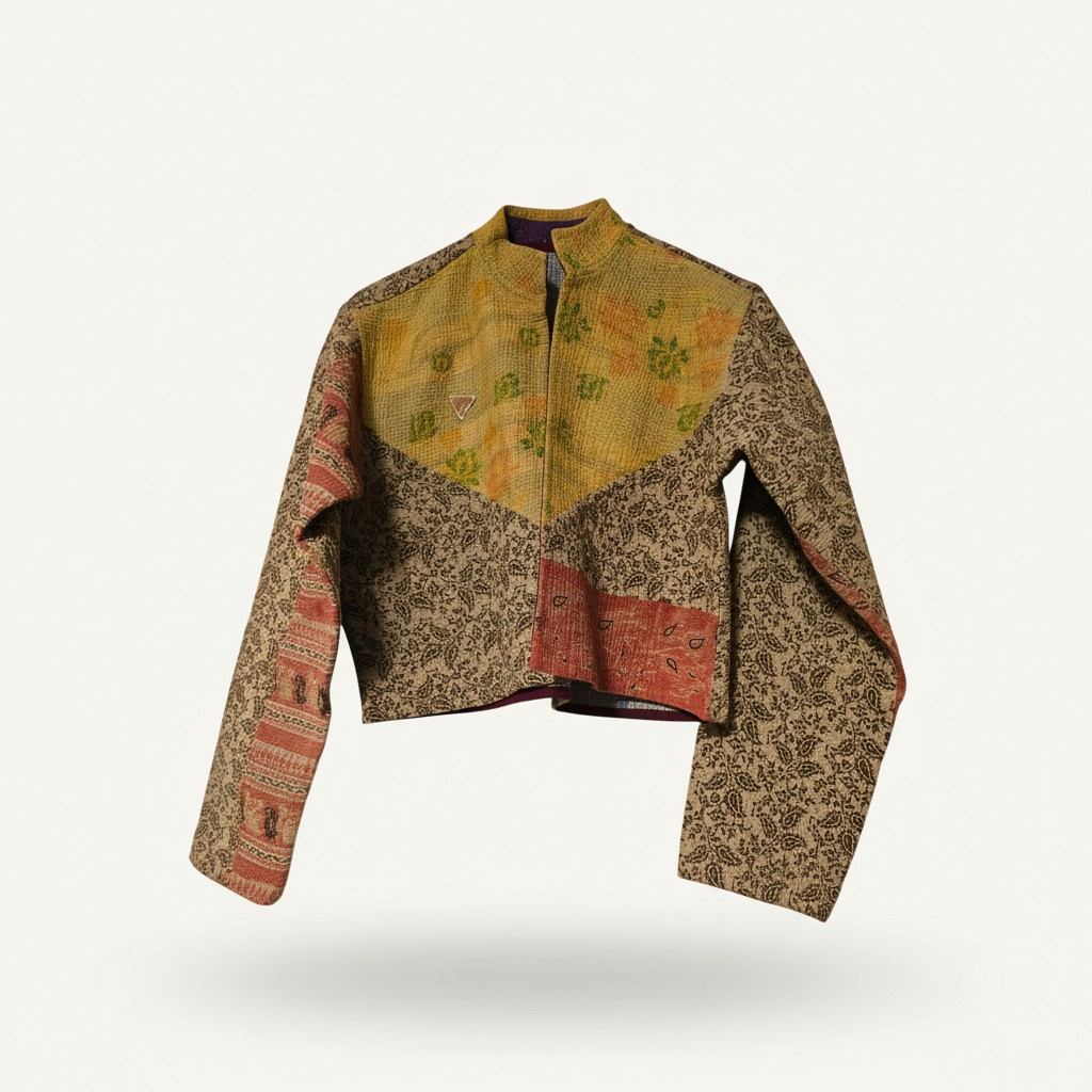 One-Of -A -Kind Reversible Crop Jacket