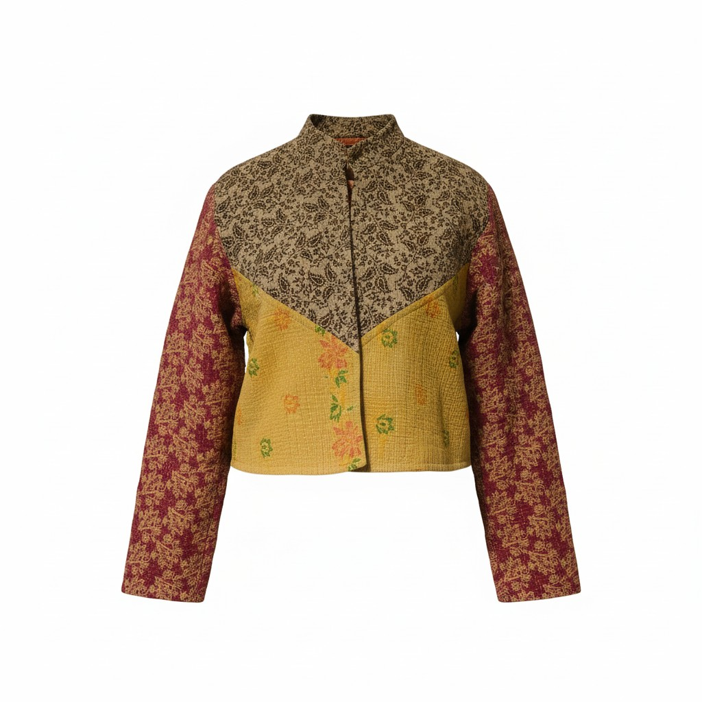 One-Of -A -Kind Reversible Crop Jacket