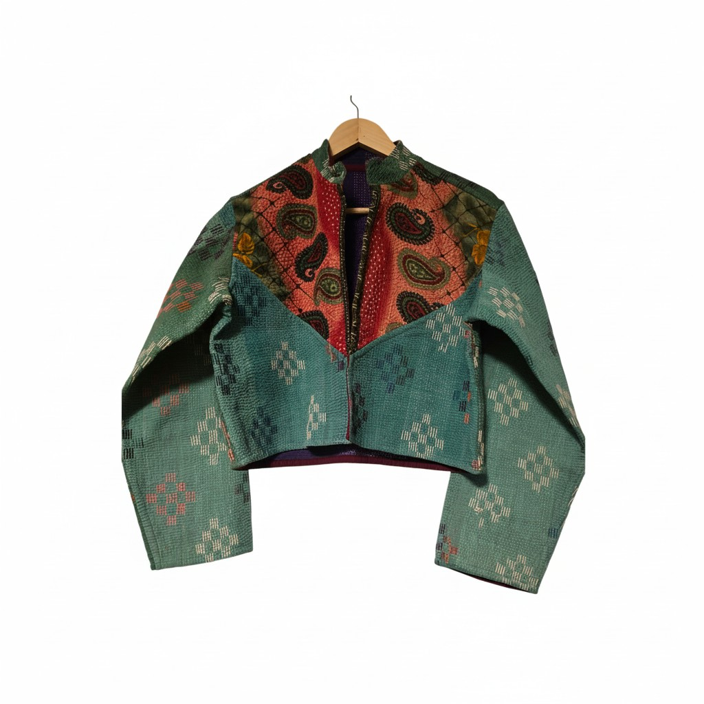 One-Of -A -Kind Reversible Crop Jacket