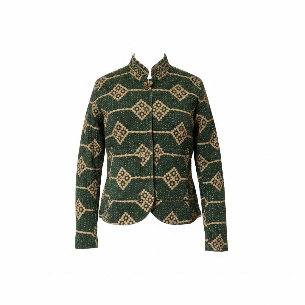 One-Of -A -Kind Reversible Blazer Style Hand Stitched Jacket 040