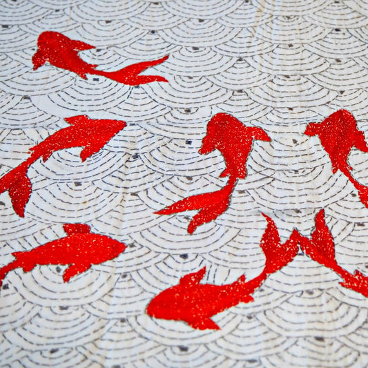 Hand Embroidery Kantha Coverlet