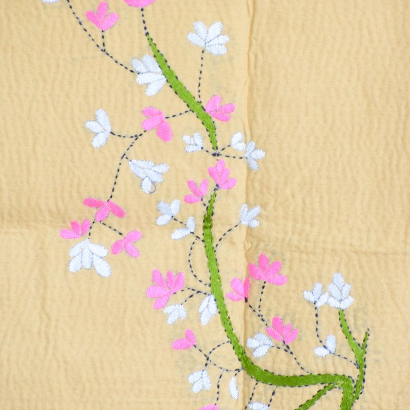 Hand Embroidered Kantha Japanese Crane Tapestry