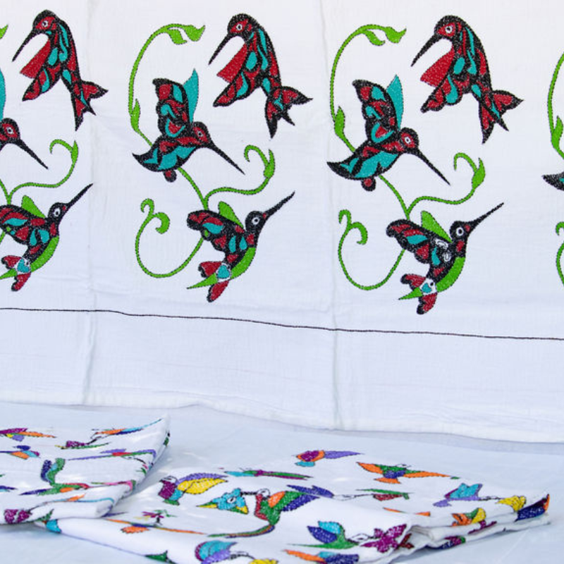 Indigenous Hummingbird Hand Embroidered Kantha