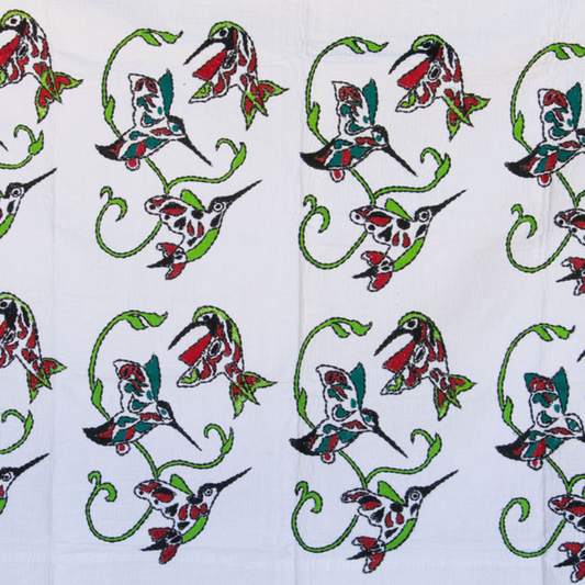 Indigenous Hummingbird Hand Embroidered Kantha
