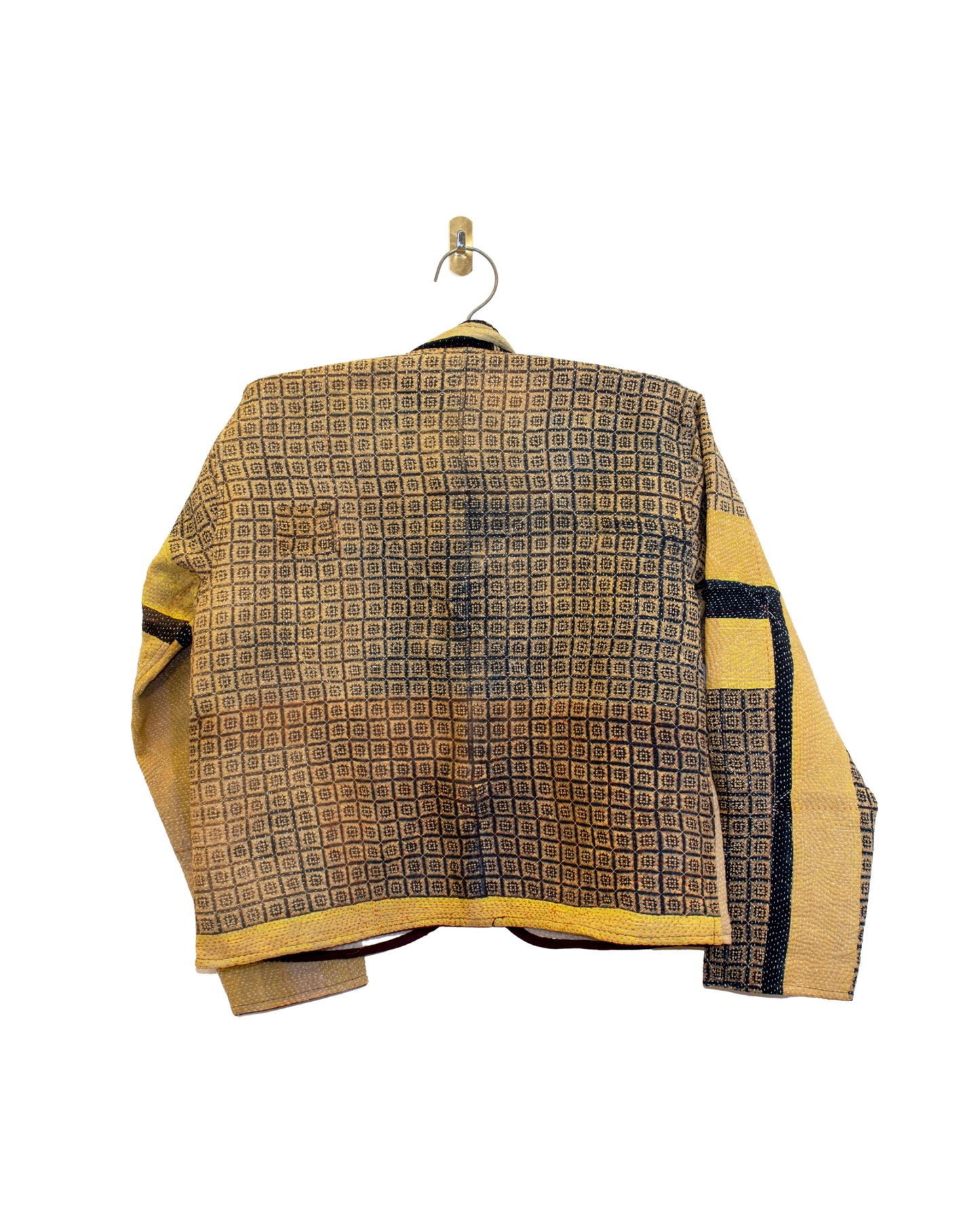 One-Of -A -Kind Reversible Hand Quilted Jacket- Short Stand Collar Style
