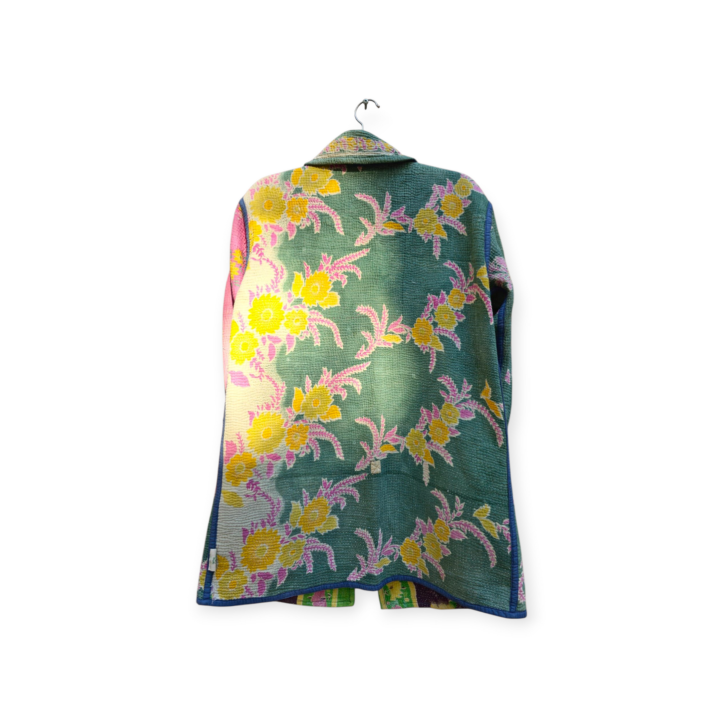 One-Of -A -Kind Reversible Hand Quilted COAT style Jacket- Medium Large