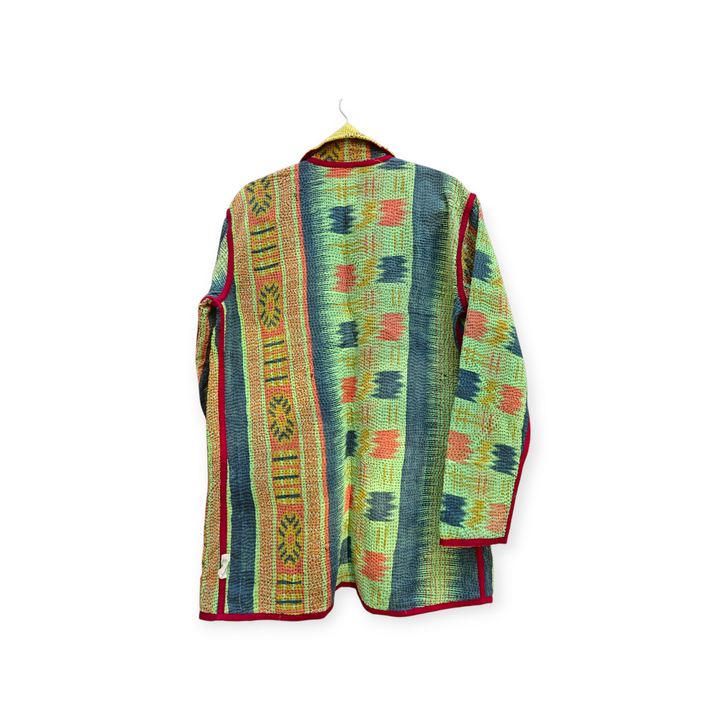 One-Of -A -Kind Reversible Hand Quilted COAT style Jacket- Medium Large