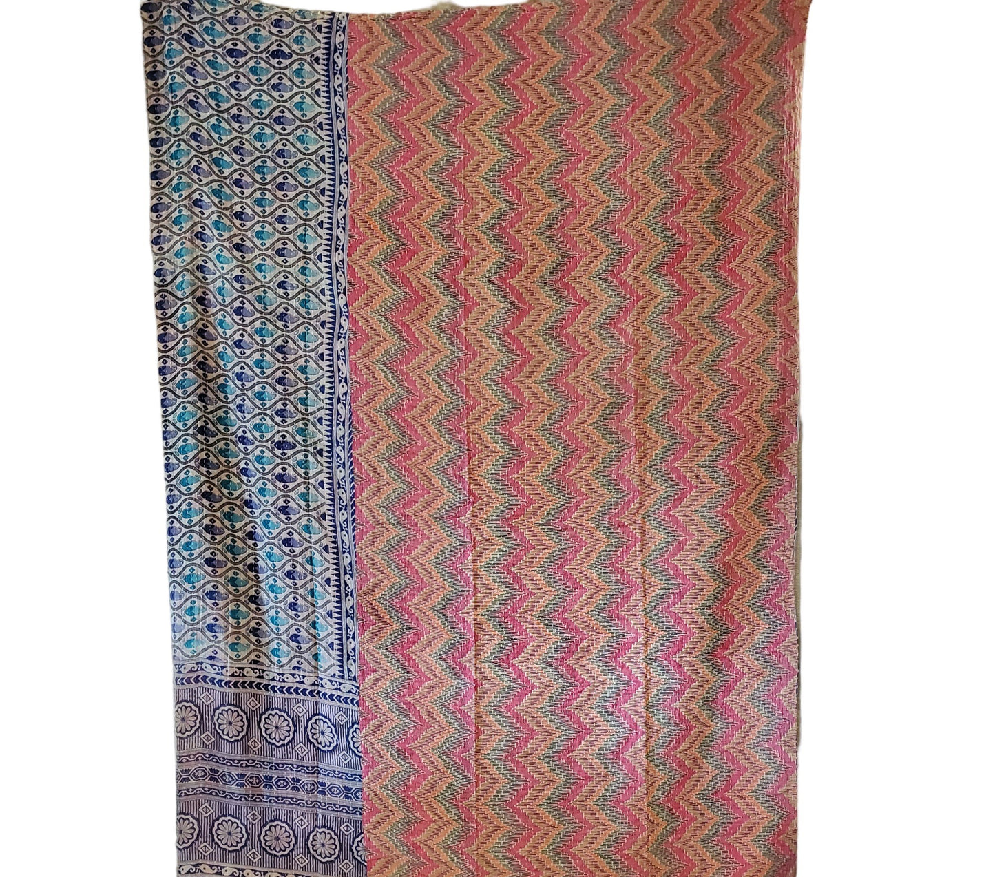 One-Of -A-Kind Cotton Hand Quilted Throw Blanket