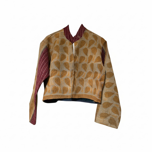 One-Of -A -Kind Reversible Crop Jacket