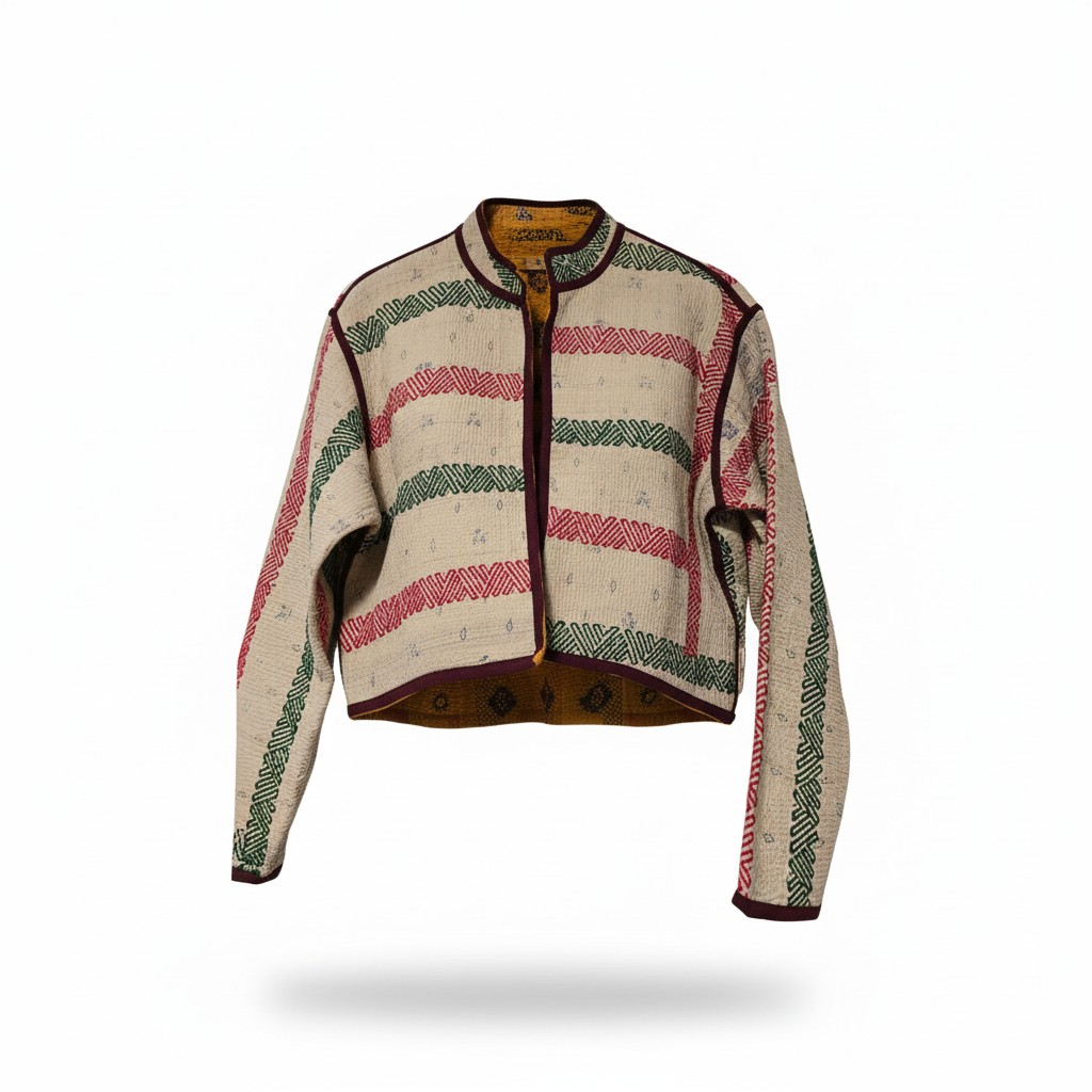 One-Of -A -Kind Reversible Crop Jacket 009