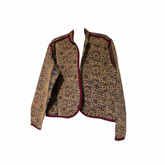One-Of -A -Kind Reversible Blazer Style Hand Stitched Jacket