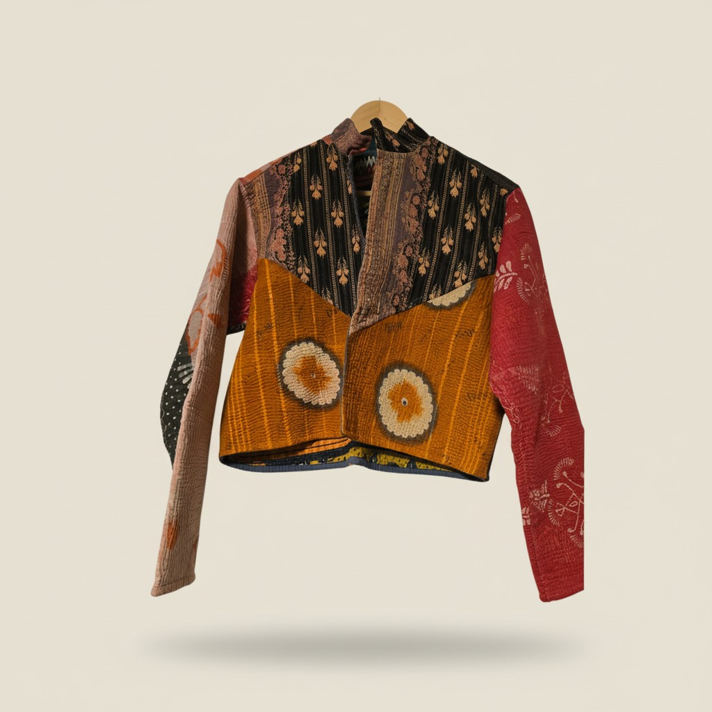 One-Of -A -Kind Reversible Crop Jacket 008