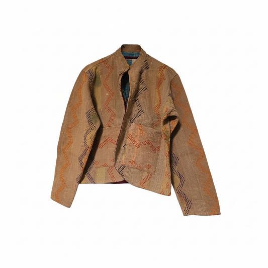 One-Of -A -Kind Reversible Blazer Style Hand Stitched Jacket