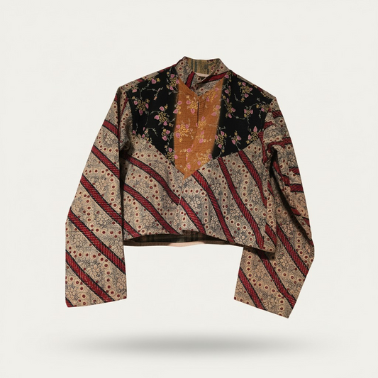 One-Of -A -Kind Reversible Crop Jacket