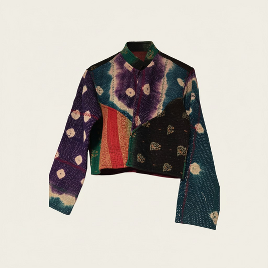 One-Of -A -Kind Reversible Crop Jacket