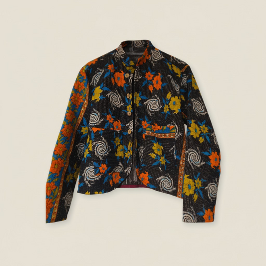 One-Of -A -Kind Reversible Blazer Style Hand Stitched Jacket